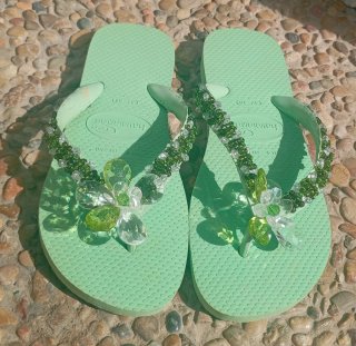 Havaianas Top Pedrería Verde Talla 37.5
