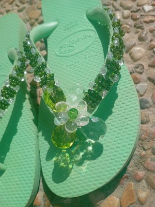 Havaianas Top Pedrería Verde Talla 37.5