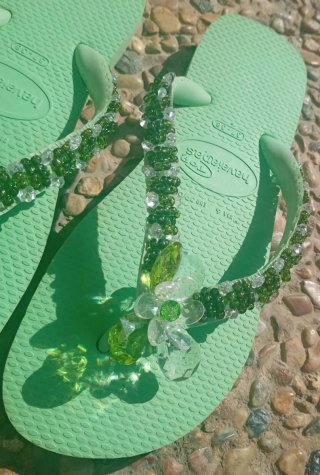 Havaianas Top Pedrería Verde Talla 37.5
