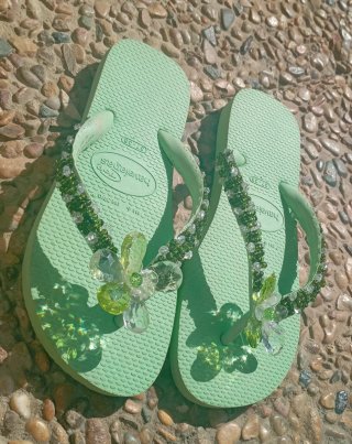 Havaianas Top Pedrería Verde Talla 37.5