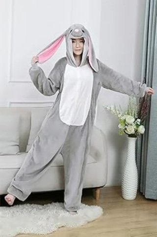 Pijama Entero Conejo Gris Talla S