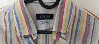 Camisa de lino Emblems rayas S