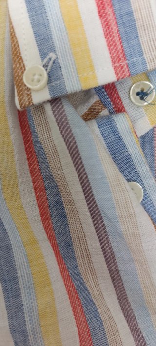 Camisa de lino Emblems rayas S