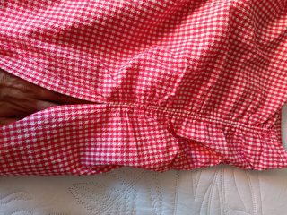 Falda Zara cuadros Vichy roja y blanca