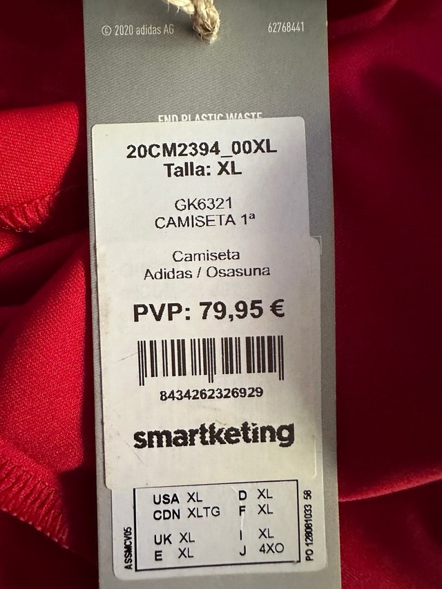 Camiseta Osasuna 21/22 Talla XL Adidas