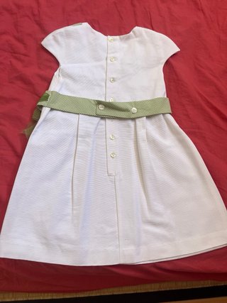 Vestido fiesta niña blanco y verde