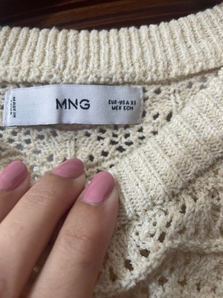 Camiseta Mango punto calado manga corta Talla XS