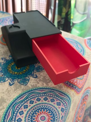 Organizador de Escritorio con Cajón Negro/Rojo
