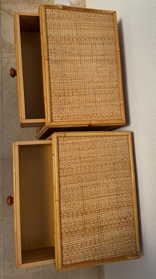 Comodini in vimini artigianali (2 unità)
