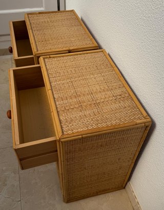 Comodini in vimini artigianali (2 unità)