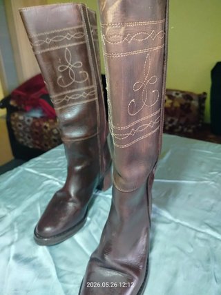 Botas Camperas Piel Marrón Talla 38