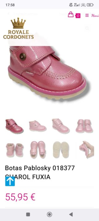 Botas Pablosky Charol Mirage Fucsia T.22
