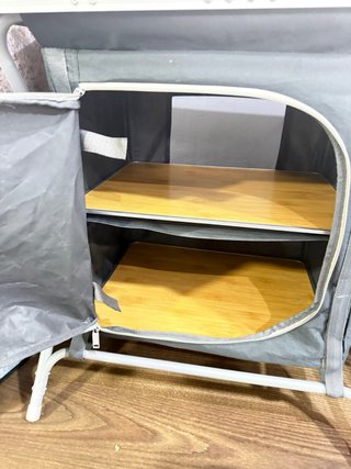Mesa plegable camping tela y madera