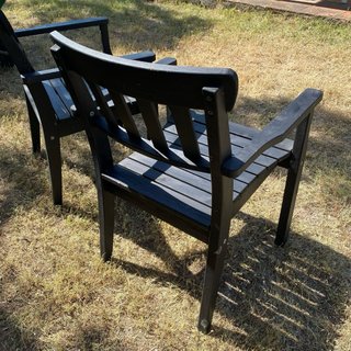 Conjunto 8 Sillas de Jardín Madera Negra