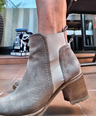 Botín serraje beige/gris Sommits
