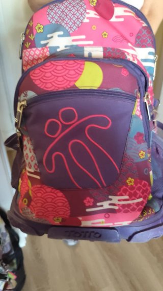Mochila Totto escolar con ruedas multicolor