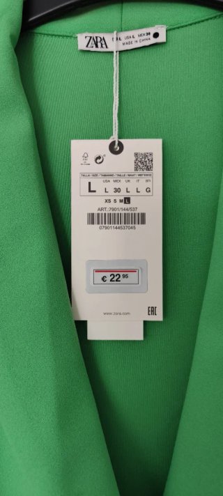 Vestido cruzado ZARA verde