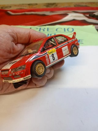 Scalextric Mitsubishi Lancer Evo VII Rally LEER
