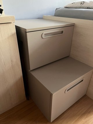 Mueble Escalera con Cajones Beige