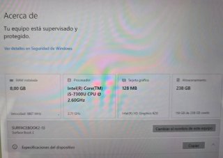 Microsoft Surface Book 2 13" 8GbRAM 238GbHDD