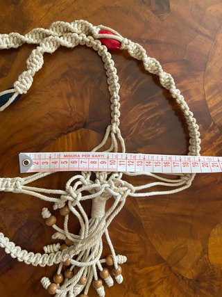 Porta vaso macramé vintage con perline