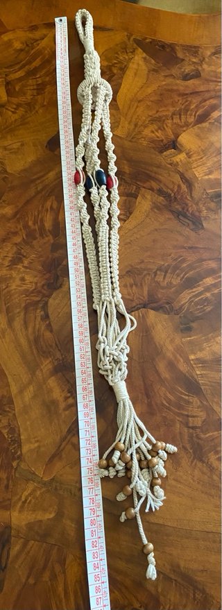 Porta vaso macramé vintage con perline