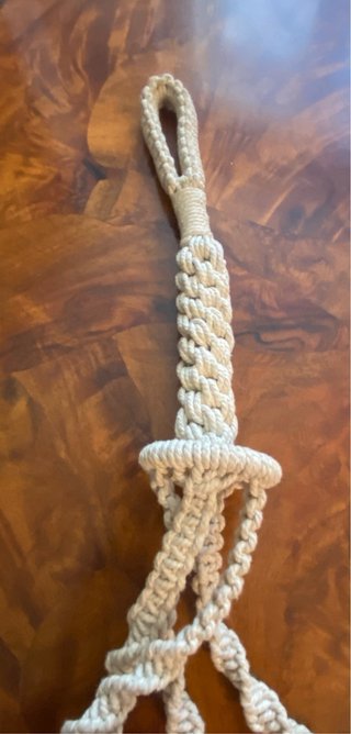 Porta vaso macramé vintage con perline
