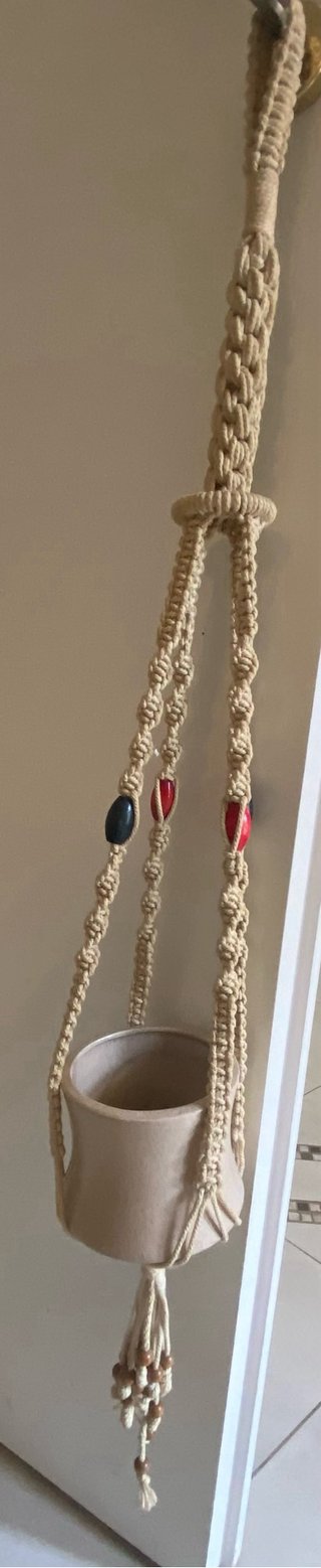 Porta vaso macramé vintage con perline