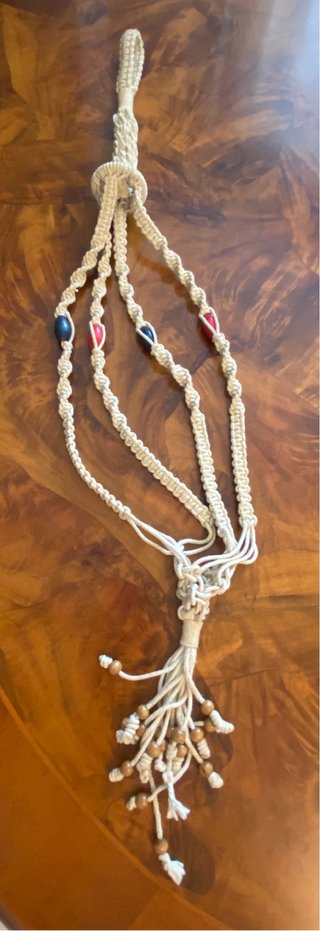 Porta vaso macramé vintage con perline