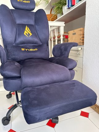Silla de oficina terciopelo azul