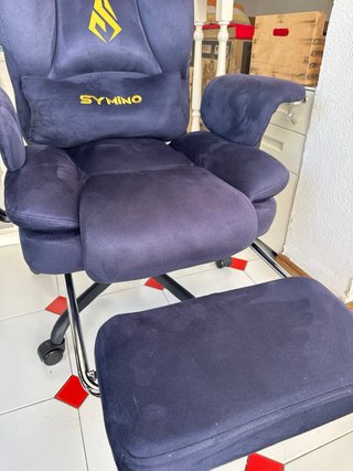 Silla de oficina terciopelo azul