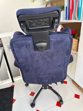 Silla de oficina terciopelo azul