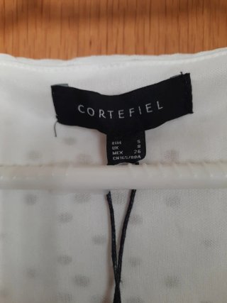 Vestido midi  blanco ibicenco cortefiel