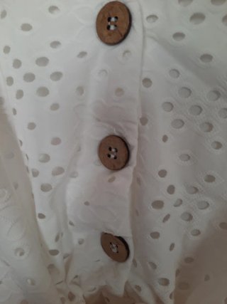 Vestido midi  blanco ibicenco cortefiel