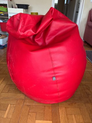 Puff pera polipiel rojo