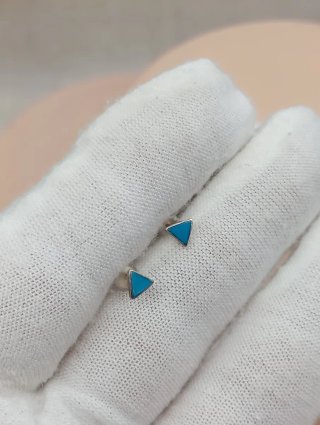 Pendientes Triángulo Plata 925 Turquesa