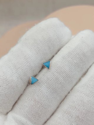 Pendientes Triángulo Plata 925 Turquesa
