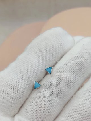Pendientes Triángulo Plata 925 Turquesa