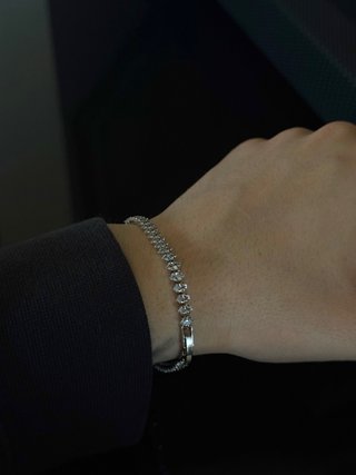 Bracciale tennis argento zirconi acciaio inox