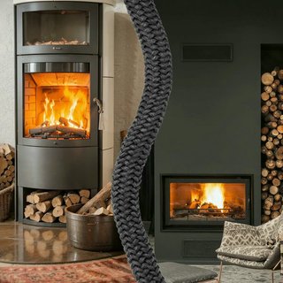 Junta fibra vidrio 2.5m para estufas y chimeneas