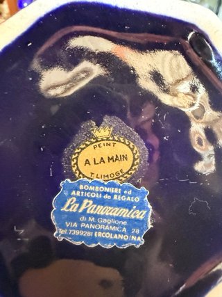 Pareja bomboneras/porta joyas azul Limoges