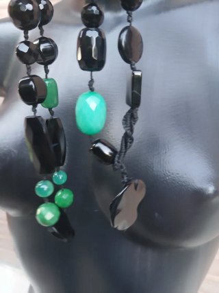 Collana pietre dure nero e verde