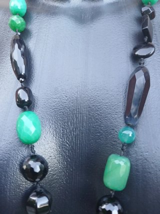 Collana pietre dure nero e verde