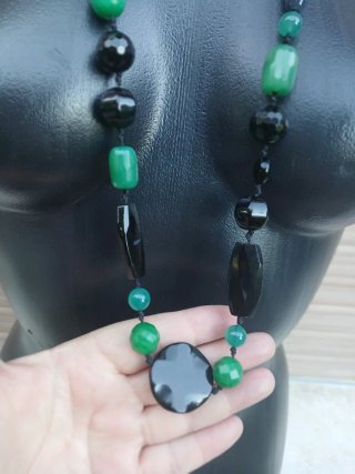 Collana pietre dure nero e verde