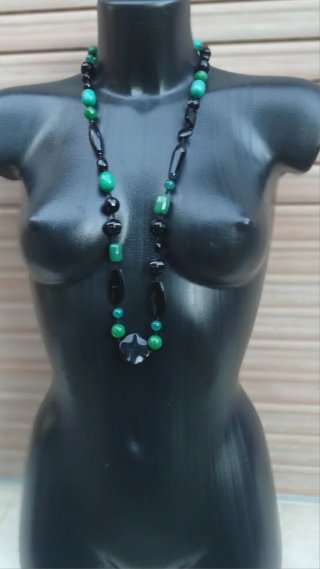 Collana pietre dure nero e verde