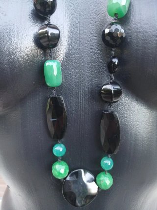 Collana pietre dure nero e verde