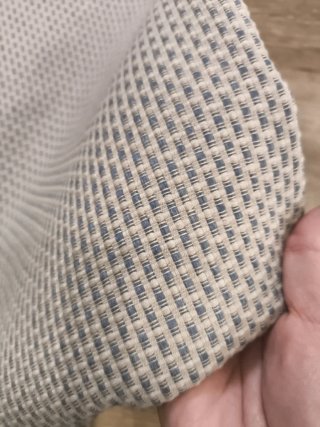 Retal de tela gris y azul
