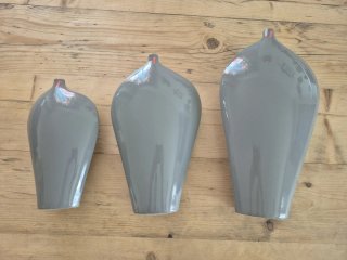 Set 3 vasi ceramica grigio