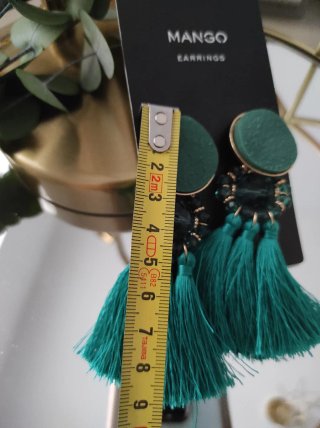 Pendientes Mango Verdes con Flecos