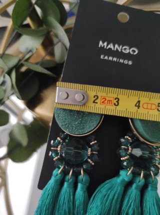 Pendientes Mango Verdes con Flecos